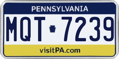PA license plate MQT7239