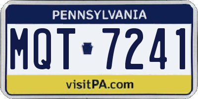 PA license plate MQT7241