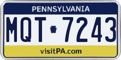 PA license plate MQT7243