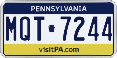 PA license plate MQT7244