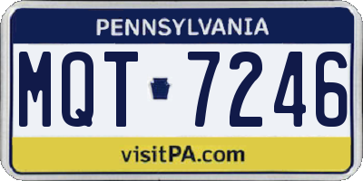 PA license plate MQT7246