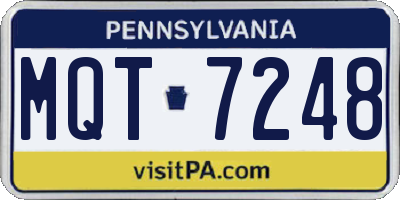 PA license plate MQT7248