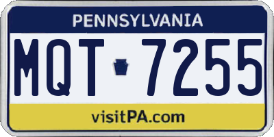 PA license plate MQT7255