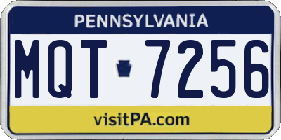 PA license plate MQT7256