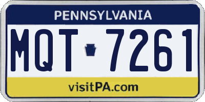 PA license plate MQT7261