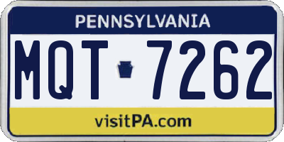 PA license plate MQT7262