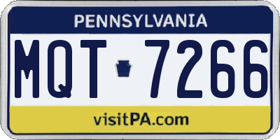 PA license plate MQT7266