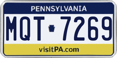 PA license plate MQT7269