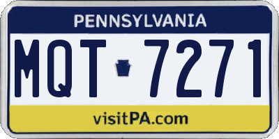PA license plate MQT7271