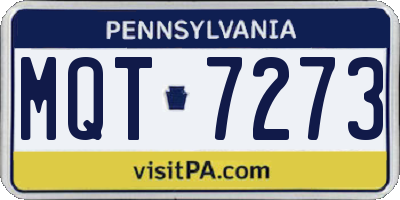 PA license plate MQT7273
