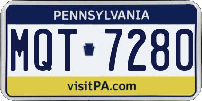 PA license plate MQT7280