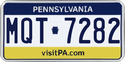 PA license plate MQT7282