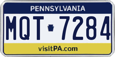 PA license plate MQT7284
