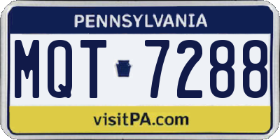 PA license plate MQT7288