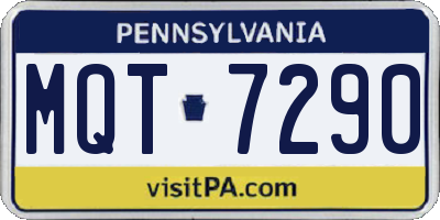 PA license plate MQT7290
