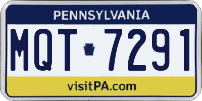 PA license plate MQT7291