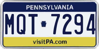 PA license plate MQT7294