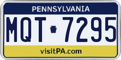 PA license plate MQT7295