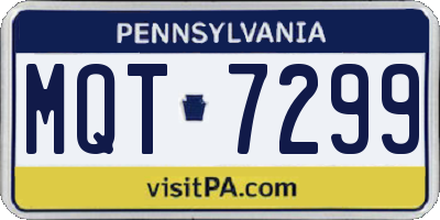 PA license plate MQT7299