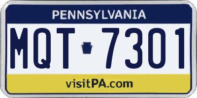 PA license plate MQT7301