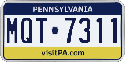 PA license plate MQT7311