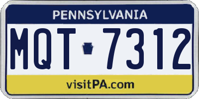 PA license plate MQT7312