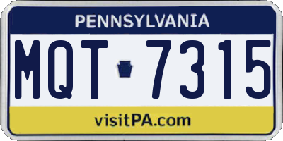 PA license plate MQT7315