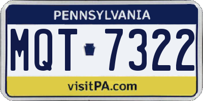 PA license plate MQT7322