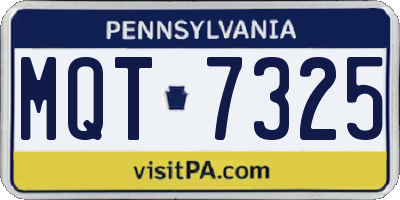 PA license plate MQT7325