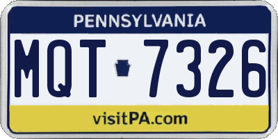 PA license plate MQT7326