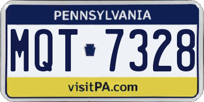 PA license plate MQT7328