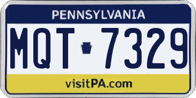PA license plate MQT7329