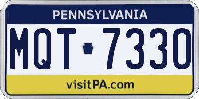 PA license plate MQT7330