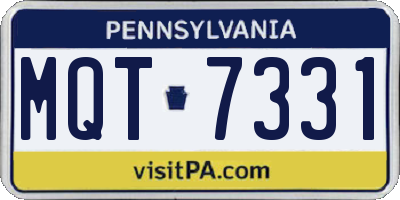 PA license plate MQT7331
