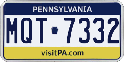 PA license plate MQT7332