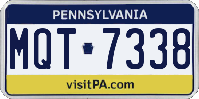 PA license plate MQT7338