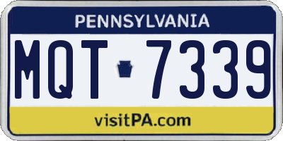 PA license plate MQT7339