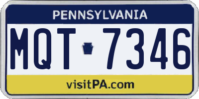 PA license plate MQT7346