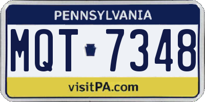 PA license plate MQT7348