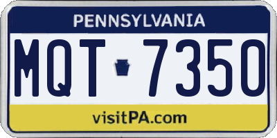 PA license plate MQT7350