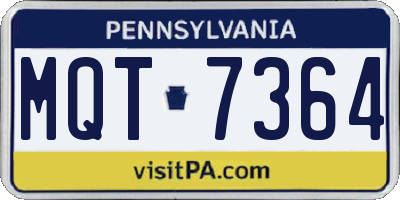 PA license plate MQT7364