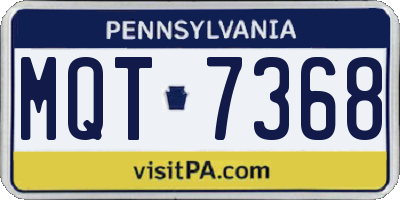 PA license plate MQT7368