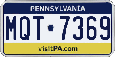 PA license plate MQT7369
