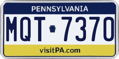 PA license plate MQT7370