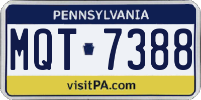 PA license plate MQT7388