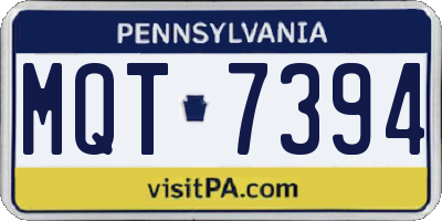 PA license plate MQT7394