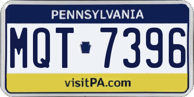 PA license plate MQT7396