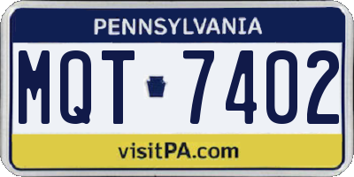PA license plate MQT7402