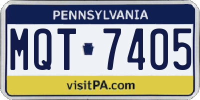 PA license plate MQT7405