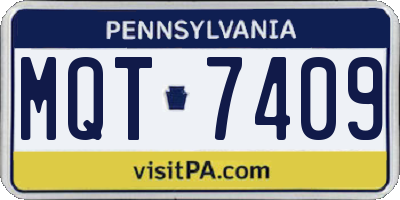 PA license plate MQT7409